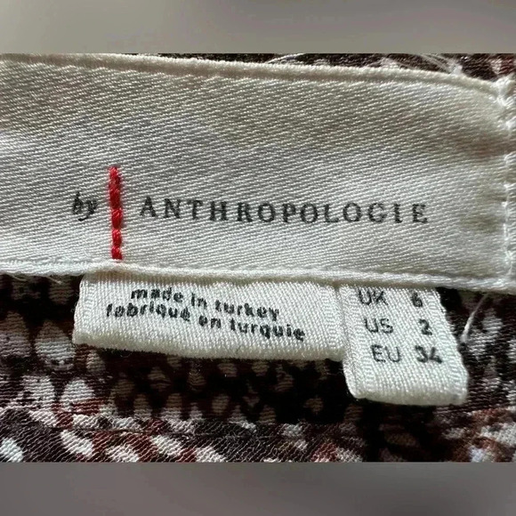 Like New Brown Print Wide Leg Anthropologie Pants - Picture 7 of 7